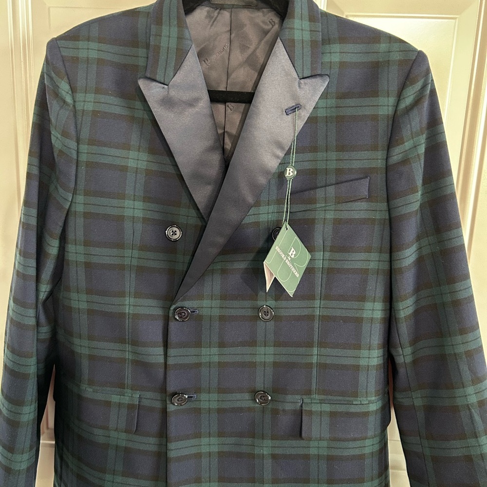 ✨NWT Brook Brother Plaid Double Breasted Blazer. Sz 18 - Picture 4 of 5